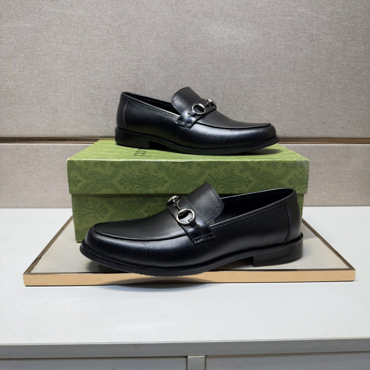 Gucci Black Metal-Detail Loafers — side