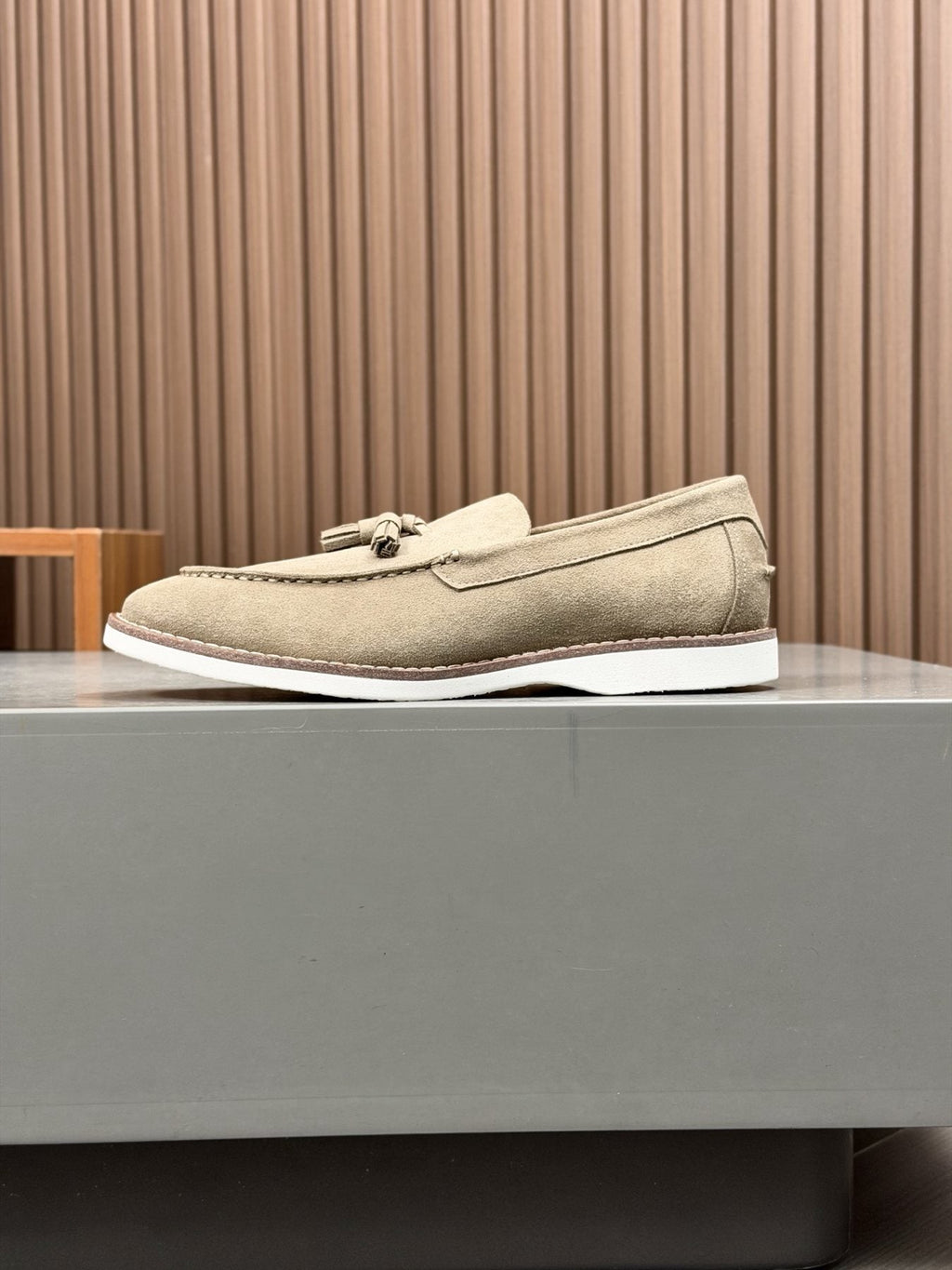 Brunello Cucinelli Tan Brown Tassel Loafers — front