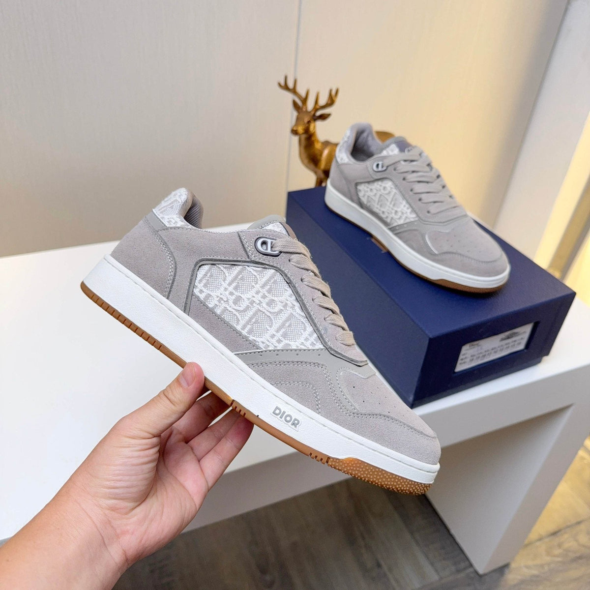 Dior Patterned Panel Low-Top Sneakers — model