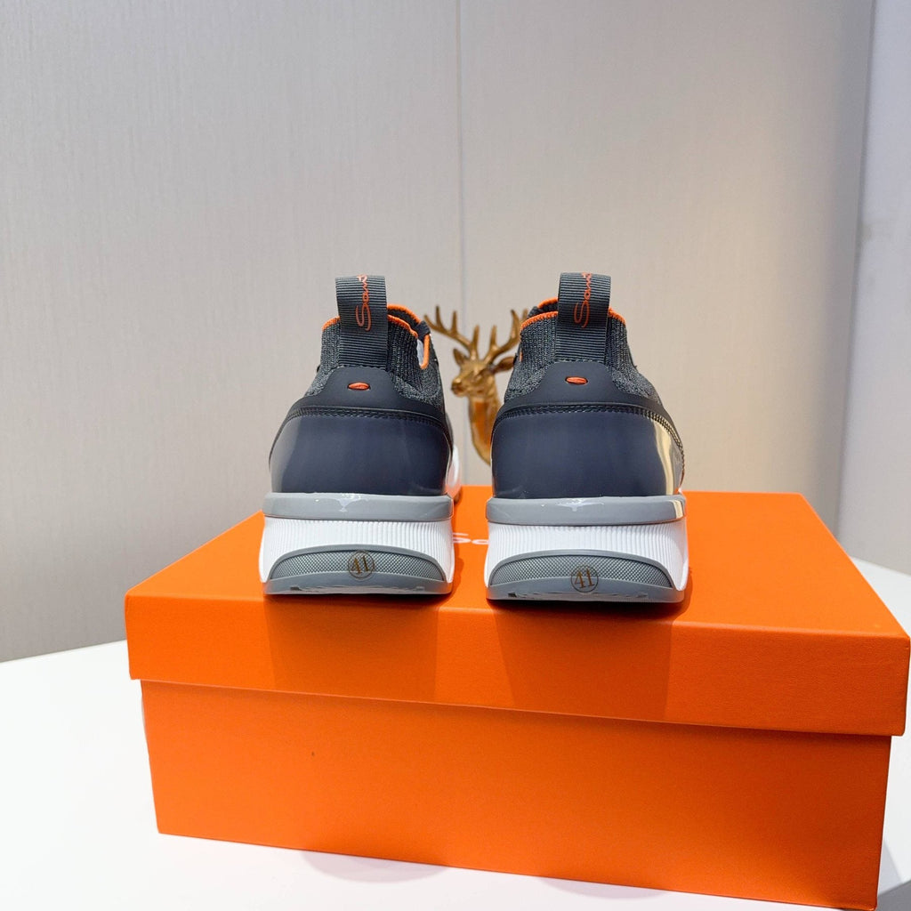 Santoni Men's Knit Lace-Up Sneakers — back